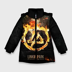 Куртка зимняя для девочки Linkin Park: Burning the skies, цвет: 3D-черный