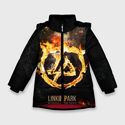 Куртка зимняя для девочки Linkin Park: Burning the skies, цвет: 3D-красный