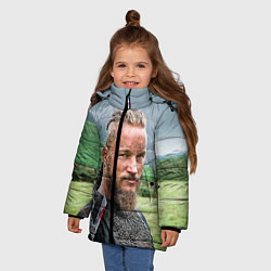 Куртка зимняя для девочки Рагнар Лодброк, цвет: 3D-черный — фото 2