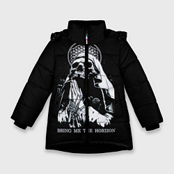 Куртка зимняя для девочки BMTH: Skull Pray, цвет: 3D-черный