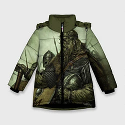 Куртка зимняя для девочки Ватага, цвет: 3D-черный