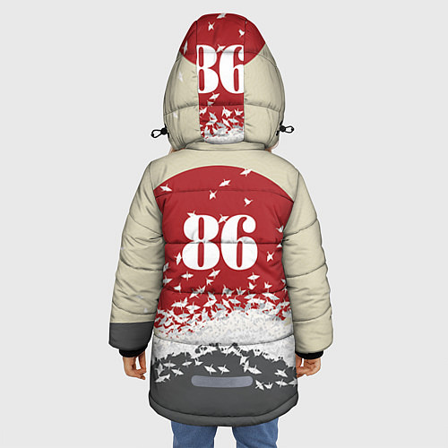 Зимняя куртка для девочки Toyota Trueno ae86 / 3D-Светло-серый – фото 4