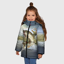 Куртка зимняя для девочки Дерзская щука, цвет: 3D-черный — фото 2