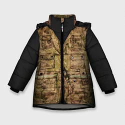 Куртка зимняя для девочки Жилетка охотника, цвет: 3D-светло-серый