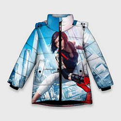Куртка зимняя для девочки Mirror`s edge, цвет: 3D-черный