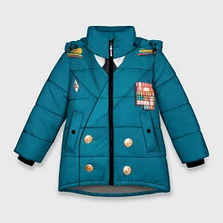 Куртка зимняя для девочки Китель, цвет: 3D-светло-серый