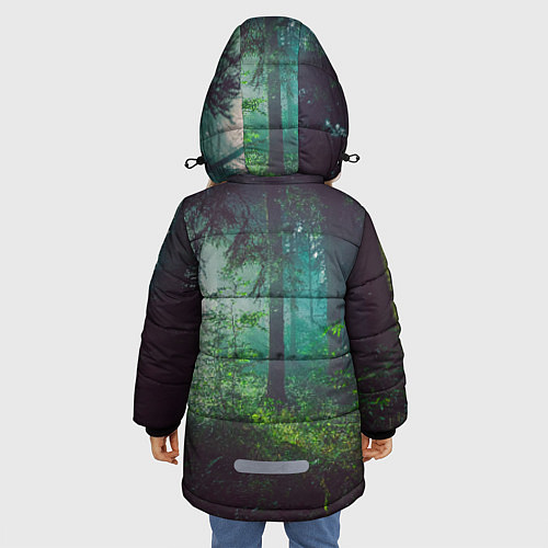 Зимняя куртка для девочки Таинственный лес / 3D-Светло-серый – фото 4