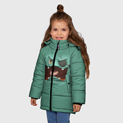 Куртка зимняя для девочки Пластилиновый смайл, цвет: 3D-черный — фото 2