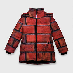 Куртка зимняя для девочки Кирпич, цвет: 3D-черный
