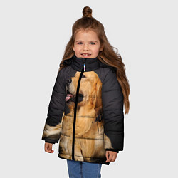 Куртка зимняя для девочки Золотистый ретривер, цвет: 3D-светло-серый — фото 2