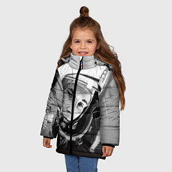 Куртка зимняя для девочки Юрий Гагарин, цвет: 3D-черный — фото 2