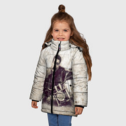 Куртка зимняя для девочки Сталин байкер, цвет: 3D-светло-серый — фото 2