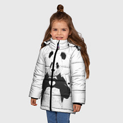 Куртка зимняя для девочки Panda Love, цвет: 3D-светло-серый — фото 2