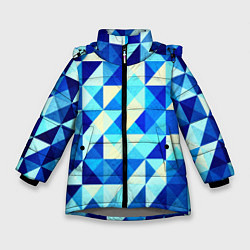 Зимняя куртка для девочки Синяя геометрия