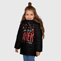 Куртка зимняя для девочки Муж Ваня, цвет: 3D-черный — фото 2