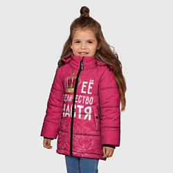 Куртка зимняя для девочки Её величество Настя, цвет: 3D-черный — фото 2