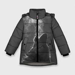 Куртка зимняя для девочки Воющий волк, цвет: 3D-светло-серый