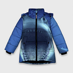 Куртка зимняя для девочки Белая акула, цвет: 3D-черный