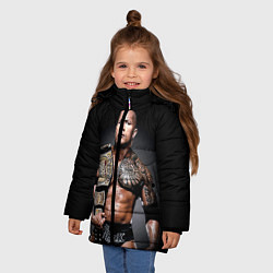 Куртка зимняя для девочки Dwayne Johnson, цвет: 3D-черный — фото 2