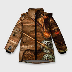 Куртка зимняя для девочки Рыбацкий стол, цвет: 3D-светло-серый