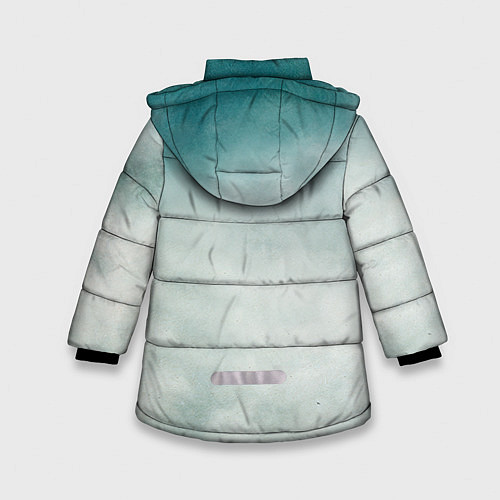 Зимняя куртка для девочки Летящий кит / 3D-Светло-серый – фото 2
