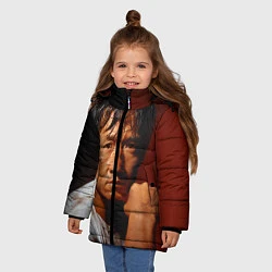 Куртка зимняя для девочки Джеки Чан, цвет: 3D-черный — фото 2