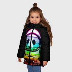 Куртка зимняя для девочки Панда космонавт, цвет: 3D-черный — фото 2