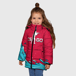 Куртка зимняя для девочки CS:GO Water Elemental, цвет: 3D-черный — фото 2