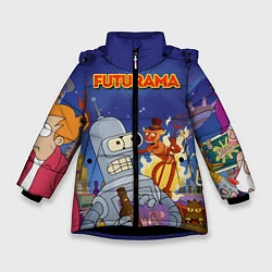 Куртка зимняя для девочки Futurama Devil, цвет: 3D-черный