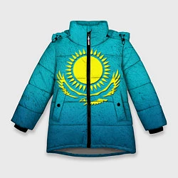 Зимняя куртка для девочки Флаг Казахстана