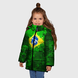 Куртка зимняя для девочки Бразилия, цвет: 3D-светло-серый — фото 2