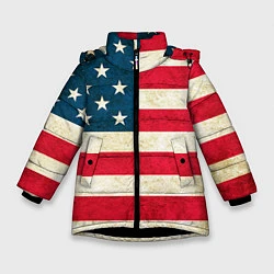 Куртка зимняя для девочки США, цвет: 3D-черный