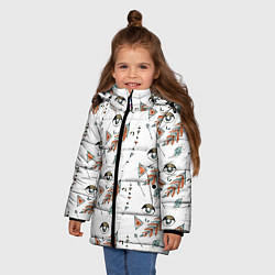 Куртка зимняя для девочки Магия, цвет: 3D-черный — фото 2