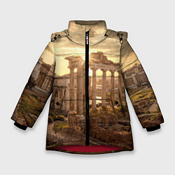 Куртка зимняя для девочки Римское солнце, цвет: 3D-красный