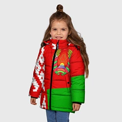 Куртка зимняя для девочки Патриот Беларуси, цвет: 3D-черный — фото 2