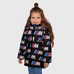 Куртка зимняя для девочки BMW M, цвет: 3D-черный — фото 2