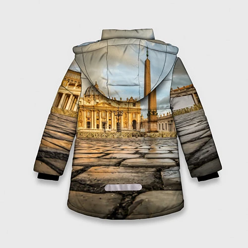 Зимняя куртка для девочки Площадь святого Петра / 3D-Красный – фото 2