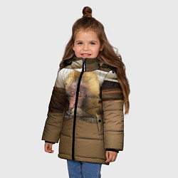Куртка зимняя для девочки Мартышка, цвет: 3D-черный — фото 2