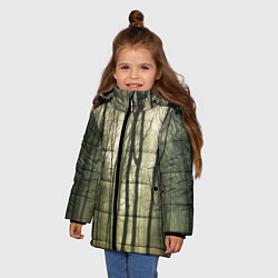 Куртка зимняя для девочки Чарующий лес, цвет: 3D-черный — фото 2