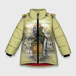 Куртка зимняя для девочки Имперская русь, цвет: 3D-красный