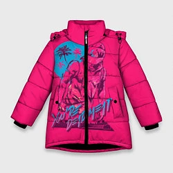 Куртка зимняя для девочки You're dead meat, цвет: 3D-черный
