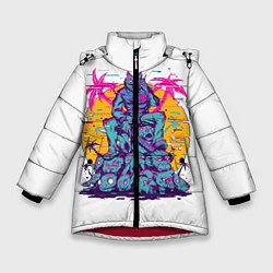 Куртка зимняя для девочки Hotline Miami: Throne, цвет: 3D-красный
