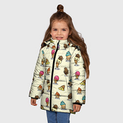 Куртка зимняя для девочки Мороженое с характером, цвет: 3D-черный — фото 2