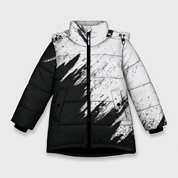 Куртка зимняя для девочки Черно-белый разрыв, цвет: 3D-черный