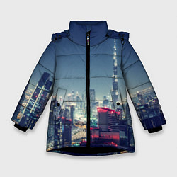 Куртка зимняя для девочки Дубай, цвет: 3D-черный