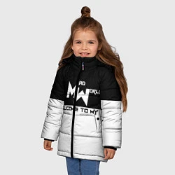Куртка зимняя для девочки Безумный мир, цвет: 3D-черный — фото 2