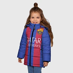 Куртка зимняя для девочки Barcelona: Qatar Airways, цвет: 3D-черный — фото 2