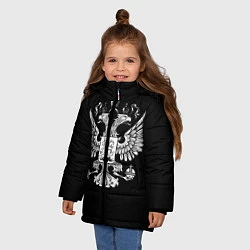 Куртка зимняя для девочки Двуглавый орел, цвет: 3D-светло-серый — фото 2