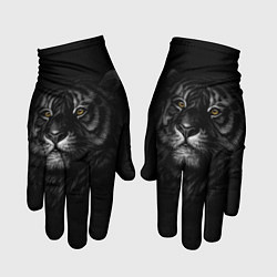 Перчатки Голова хищного тигра цвета 3D-принт — фото 1