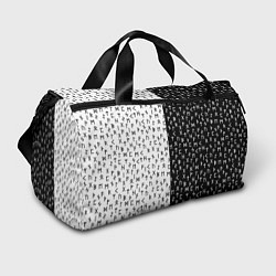Сумки спортивные Руны чёрно-белое, цвет: 3D-принт